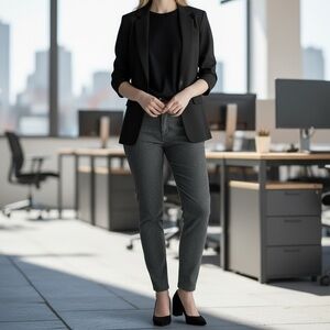 DKNY Charcoal Houndstooth Trousers